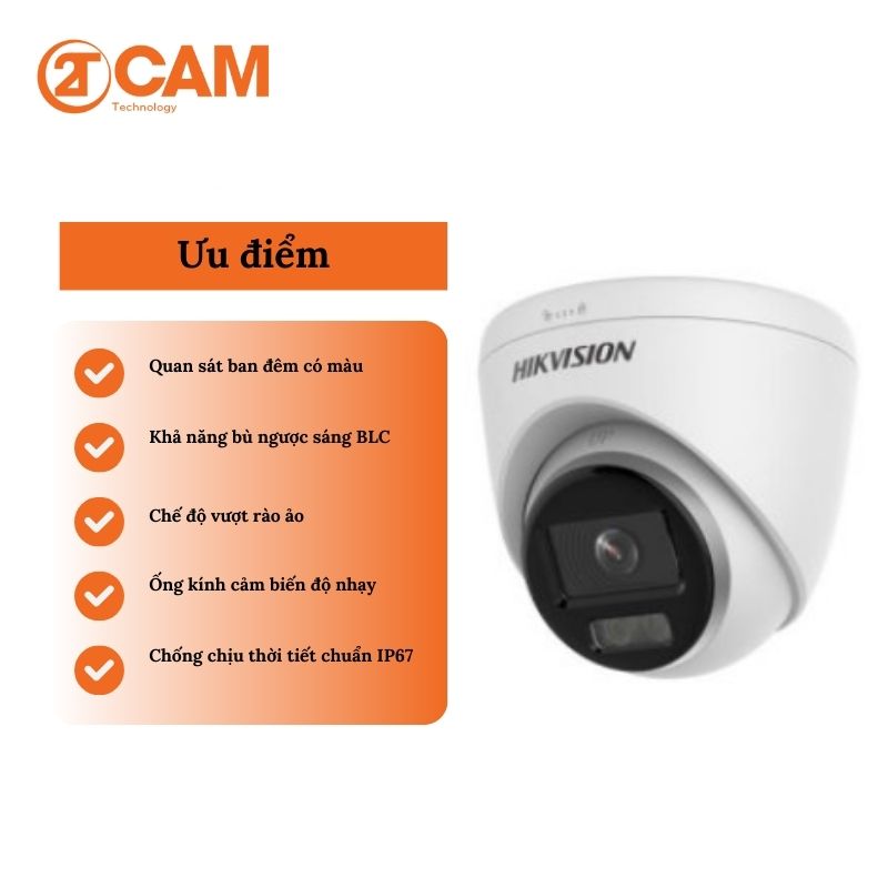 sản phẩm camera quan sát có màu ban đêm- 2TCAM